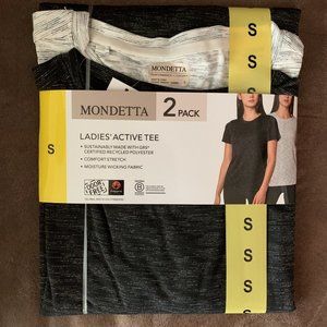Mondetta Women's Top Small  2 Pack bundle Active Tee Black White Combo New NWT